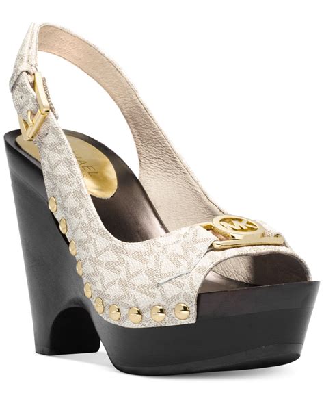 michael michael kors shoes charm slingback platform pumps|michael kors kitten heel pump.